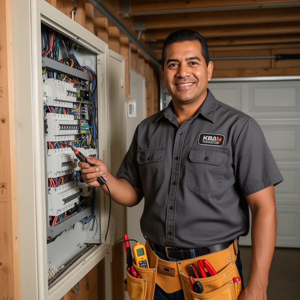 Licensed electrician at work