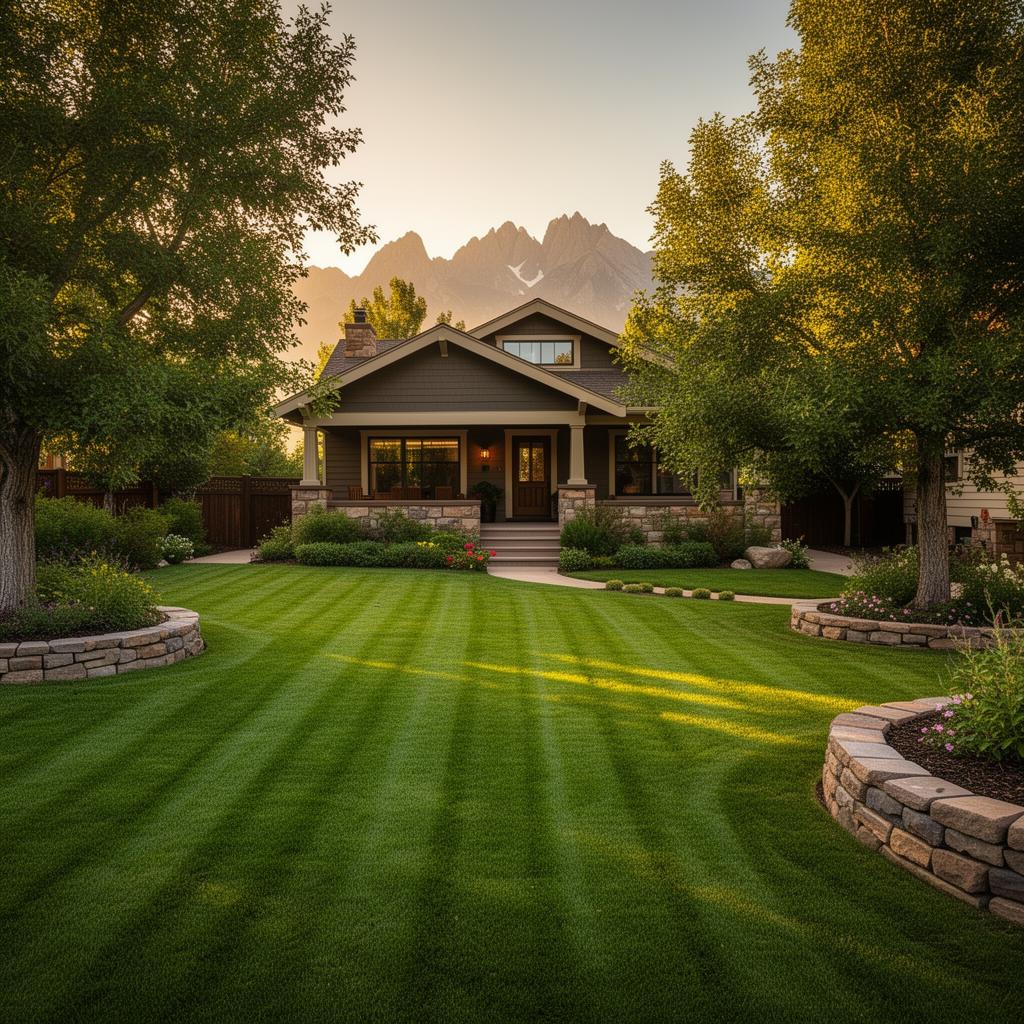 Beautifully maintained lawn and garden by GreenEdge Landscaping in Denver Colorado